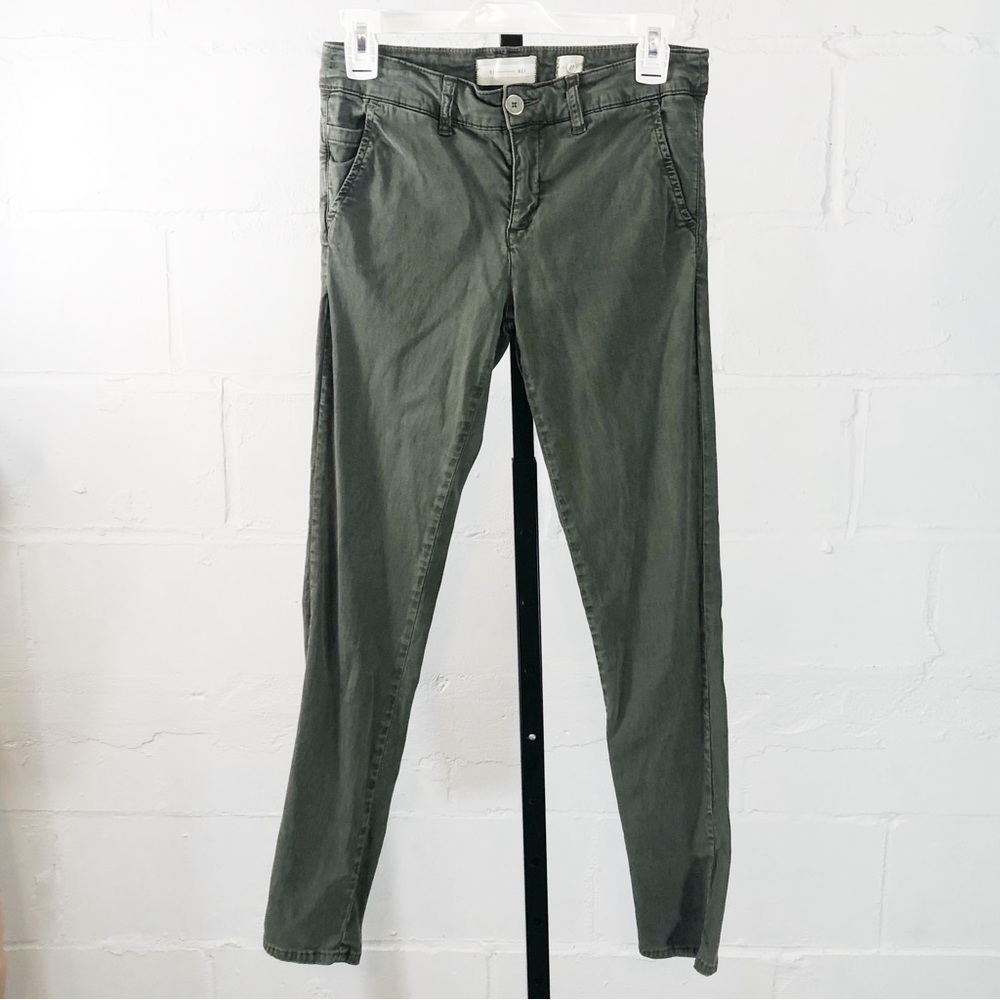 Hei Hei Anthropologie Skinny Pants Size 27 Olive Green Stretch